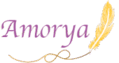 Logo principal Amorya : nom + plume jaune