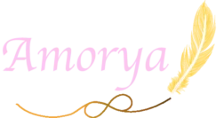 Logo principal Amorya : nom + plume jaune